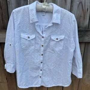 Croft & Barrow cotton eyelet top